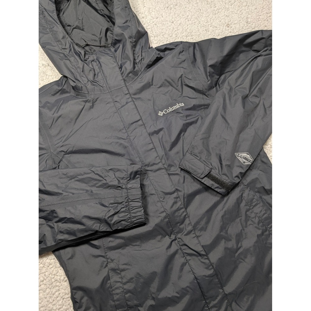 Columbia Womens Rain Jacket Omni-Tech Waterproof Breathable Nylon Black S